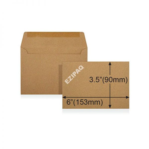 90gm 162x114mm Manilla Gummed Wallet Envelope