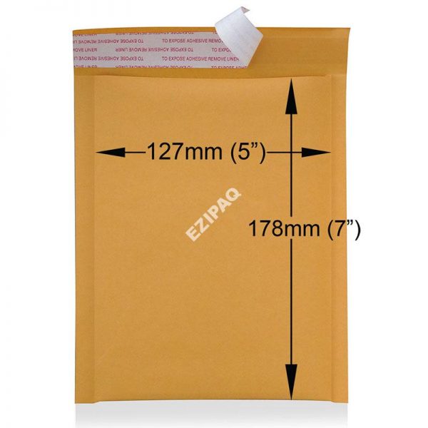 5"x7" Gold Kraft Air-Bubbles Envelope 50pcs (Small)