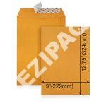 WINPAQ 9"x12.75" Gold Kraft Peel & Seal Pocket Envelope (C4)