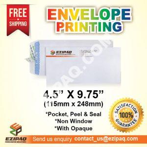 Envelope Printing 4.5"X9.75" Pocket Peel & Seal Without Window