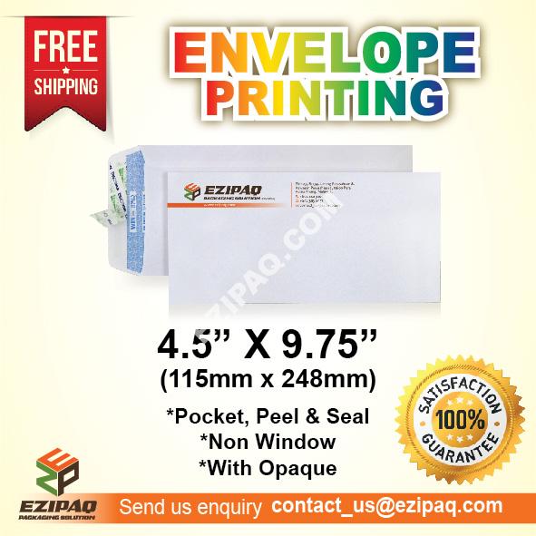 Envelope Printing 4.5"X9.75" Pocket Peel & Seal Without Window