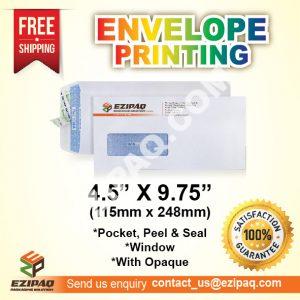 Envelope Printing 4.5″X9.75″ Pocket Peel & Seal With Window