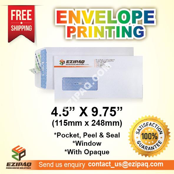 Envelope Printing 4.5″X9.75″ Pocket Peel & Seal With Window