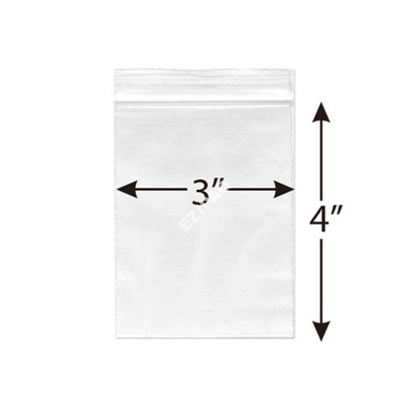 Clear Plastic Zipper Bag 3” X 4”
